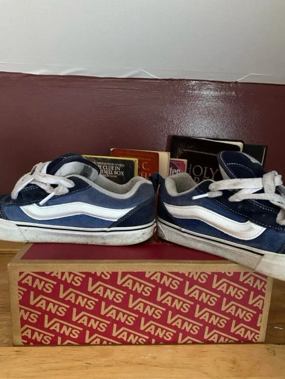 Vans Kids Navy and White Old Skool Sneakers